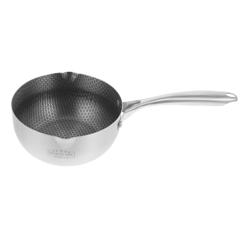 Hemobllo Cazo Inoxidable con Superficie Antiadherente de Panal Sartén Pequeña Ligera para Cocinar Huevos y Carne para Cocinas de Inducción y Uso Diario