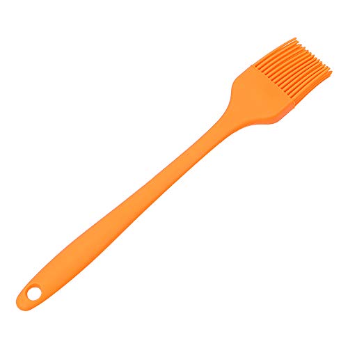 CuiGuoPing Barbecue Basting Oil Brush, Pastry Brush, High Heat Resistance, 20.5CM (Orange)
