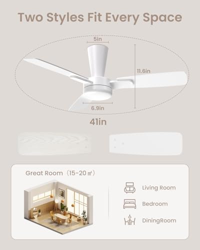 Plafonnier ventilateur avec télécommande LED dimmable pour chambre salon