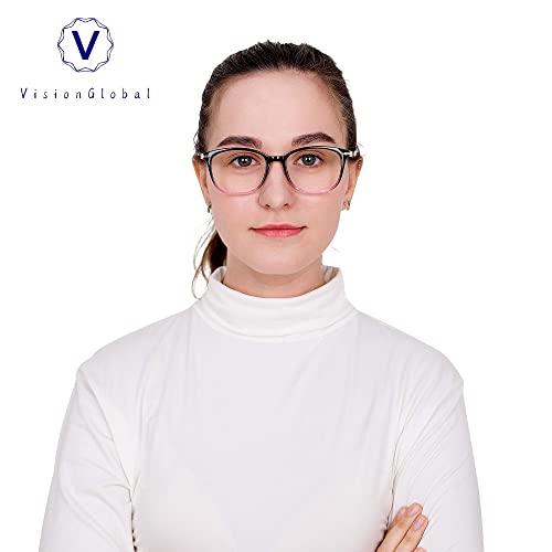 Image of VisionGlobal 6 Pairs Blue Light Blocking Glasses /Reading Glasses for Women /Men, Fashion Eyewear Frame