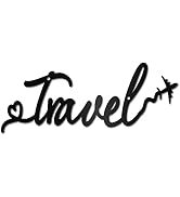 CREATCABIN Décoration Murale Métal Voyage Décoration Murale Noire Silhouette Suspendre Fil Fer Dé...