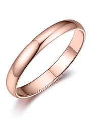 d-02. 3mm plain band ring/rose gold color-engravable