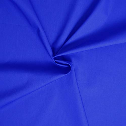 Coupon tissu popeline 100% coton - Tissu coton - Tissu popeline de coton (1m x 1m46, Bleu royal)