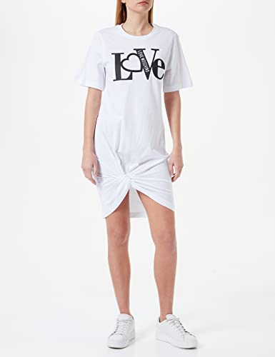 Love Moschino T-Shape Dress Vestito, Bianco, 54