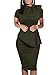 Church Dress for Women Fashion Peplum Bodycon Short Sleeve Work Dresses Bow Club Ruffle Pencil Formal Cocktail Dress Olive X-Large