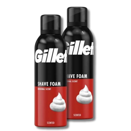 Gillette Classic Shave Foam Original Scent - Quick & Easy Shave, 200ml, Pack of 2 – Experience Smooth, Effortless Shaving with Rich Lather and Classic Fragrance for a Perfect Grooming Routine