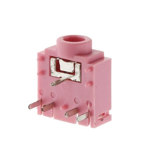 Conector Jack 3.5mm PJ307 estéreo rosa de 10 piezas para audio de repuesto