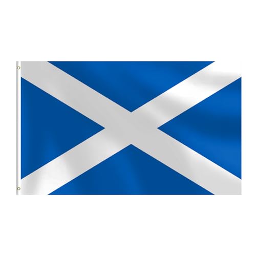 Scottish Flag 3x5 FT Heavy Duty Scotland Flag Double Stitched Vivid Color Fade Proof Outdoor Decor With Brass Grommets(Scotland)