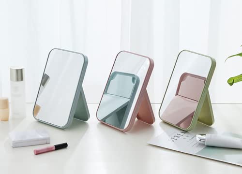 Suplee 1Pcs Desk Mirror Student Dressing Bedroom Foldable Hd Portable Princess Square Beauty Small Travel Suitable For Gifts Women (Pale Yellow) #TOP7