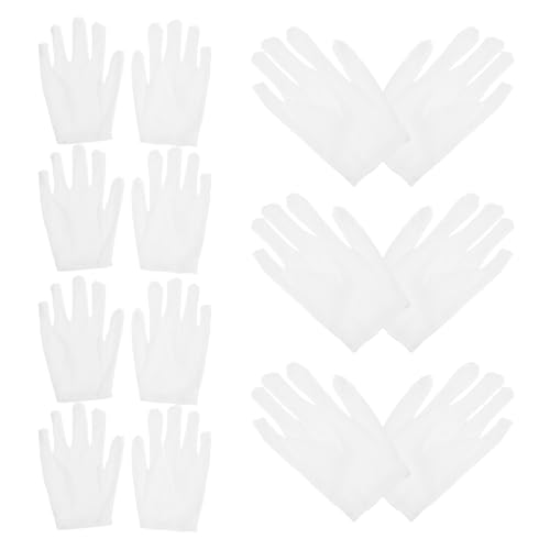 Guantes de algodón blanco sin polvo para manipulación de monedas y joyería fina