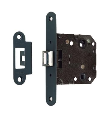 Picaporte pestillo para puertas de paso de madera embutido unificado medida 47mm cantos redondos, agujero de manivela 8 mm y 6 mm en cierre, para puertas de madera interior