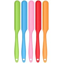 5pcs Silicone Jar Spatulas set, Cake Cream Spatulas Set, 9.8 inch Non-Stick Heat Resistant Mixing Butter Spatulas Baking Scrapers for Jars Blenders Cooking Stirring