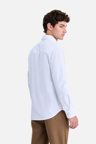 Image of SNITCH Men Formal Shirt | Regular Fit Long Sleeve Button-Down Collar Solid Style | 100% Cotton & Breathable Oxford Fabric for Office, Special Events & Smart Casual Wear