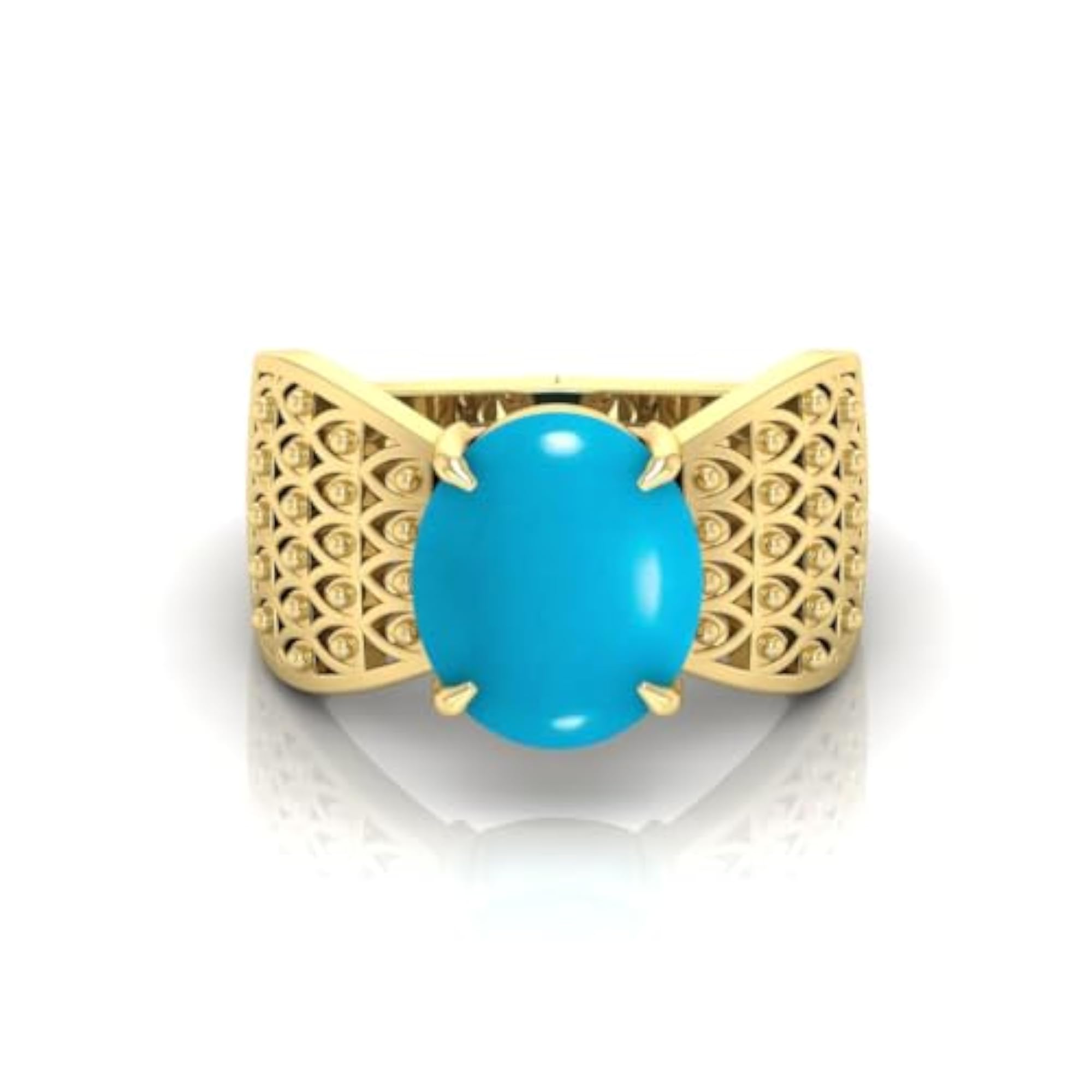 10.25 Ratti Firoza Turquoise Adjustable Ring, Unisex