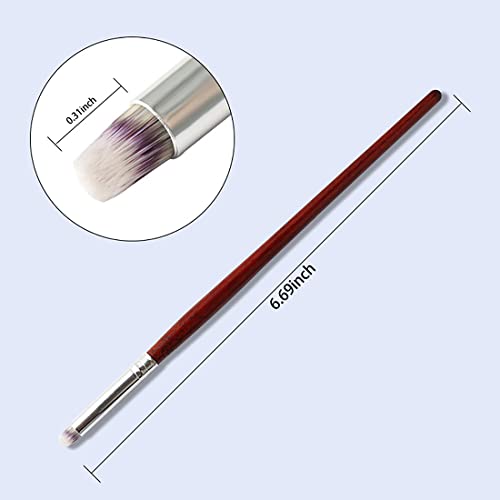 Xeaohesy 5Pcs French Tip Nail Brush Set Half Moon Shape Silver Handle Oblique Head Black Handle Nail Brushes Red Wooden Handle Gel Builder Ombre Brush For Nail Manicure Tools #TOP7