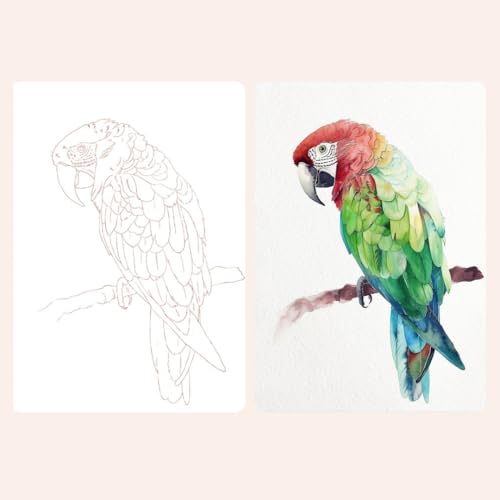 Image of CRAFTMATE Pocket Watercolor Painting Book | Paint with Water Coloring Books for Teens and Adults | Travel Arts and Crafts Kit for Kids and Adults