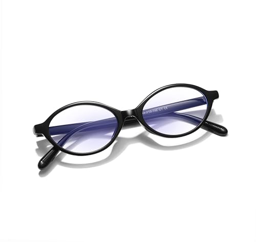 Image of Oval Blue Light Blocking Nerd Glasses Vintage Y2K Chic Frame Anti Eyestrain Protection TV Computer Gaming for Women Chiron Style