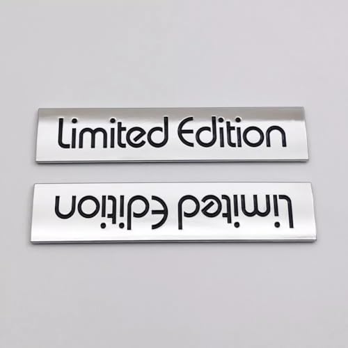 Image of Pair Set Limited Edition Sticker Emblem 3D Badge Decal Car Rear Trunk Accessories (Silver Black)