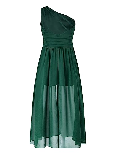 Hularka Kids One Shoulder Wedding Flower Girl Dress Sequined Lace Maxi Romper Dress Proms Dance Party Ball Gown3