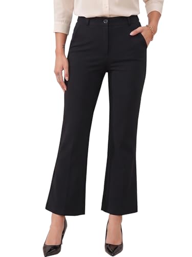 Image of Vogaan Women High Rise High Waist Trousers Flared Korean Style Formal Pants| Elegant Workwear for Office, College & Events