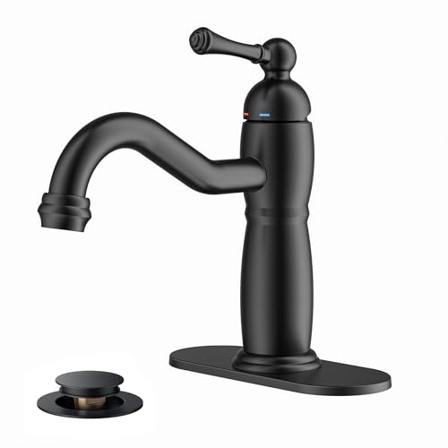 Robinet de lavabo de salle de bain noir mat, mitigeur moderne pour rénovation