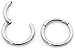 Stainless Steel 1/2" (12mm) Hinged Continuous Segment Ring Hoop Sleeper Earrings Body Piercing (Silver)