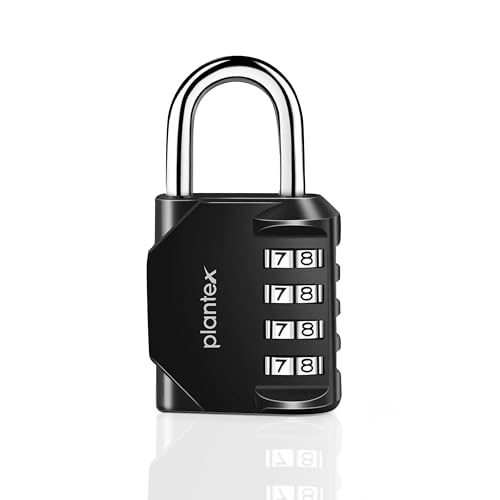 Image of Plantex 4-Digit Code Combination Door Locks /Number Lock /Portable Luggage Lock /Travel Lock for Briefcase /Laptop Bags - Pack of 1 (Black)