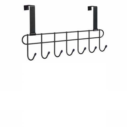 Image of JIALTO Bathroom Hanger Without Drilling Over Door Hangers For Clothes | Cloth Hook /Door Hooks | Hanger For Door | Wall Hanger For Clothes Hanging | Durable And Versatile Door Hanging Accessory (Black)