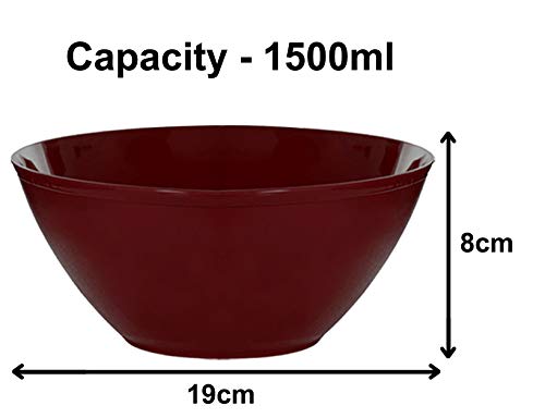Image of Heart Home Ceramic Soup Bowls, Plastic Bowls Set, Chip Resistant, Dishwasher & Microwave Safe for,Rice,Soup,Pasta,Salad Bowls, 1500 Ml (Set of 3) Brown-KUBMART15660