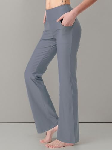Image of Zeronic Women's Bootleg Yoga Pants with Pockets Long Bootcut Workout Running Pants Tummy Control Pockets Work Pants for Women
