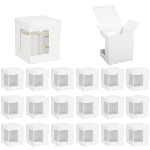 24 Pcs Sublimation Mugs Gift Boxes Transparent Gift Packaging Box for Blanks Sublimation Mugs Packaging 11oz 12oz 15oz Sublimation Mugs Blank Mug Box Cups Gift Wrapping