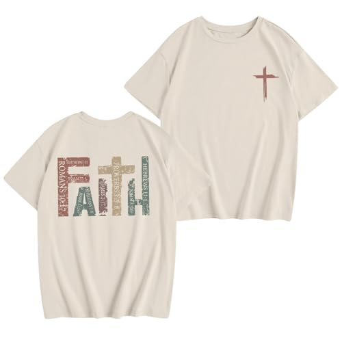 Image of Jesus Shirt for Girls Christian Faith Tshirts Kids Cute Bible Verse Graphic Tees Inspirational God Religious Clothes