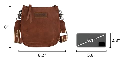 Image of Wrangler Small Crossbody Bag for Women, Mini Shoulder Purse with Adjustable Strap, Vegan Leather Phone Purse