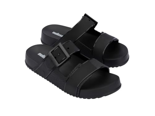 Melissa Cozy Connection Slide - Women's Fashion Sandals with Snakeskin Textural Pattern, Adjustable Buckle - Lightweight EVA Lug Sole - Stylish and Comfortable Slides2