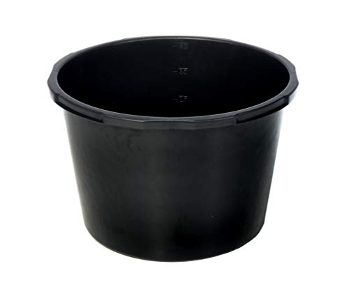 acerto 40581 Bac à mortier rond en plastique haute qualité Noir 90 l