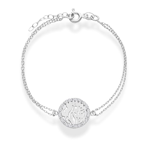 Alef Bet by Paula Shema Israel Bracelet for Women | Solid Sterling Silver Hebrew Prayer Jewelry with Cubic Zirconia | Faith-Based Religious Gift for a Bat Mitzvah