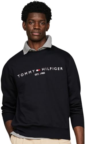Tommy Hilfiger Sudadera Hombre Tommy Logo sin capucha, Azul (Desert Sky), XL