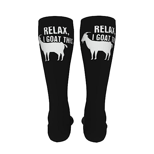 Relax I Goat This Knee High Socks For Women Long Tube Socks Athletic Compression Socks Unisex High Socks Girls4