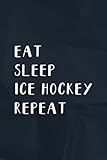  Asthma Journal - Eat Sleep Hockey Repeat Retro Ice Hockey Puck Men Women Boys Quote: ice hockey, Asthma Symptoms Tracker with Medication,Peak Flow ... Tracker for People with Asthma (Log Book),D