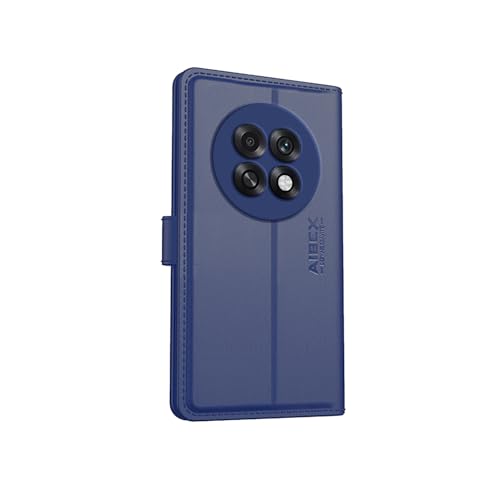 Image of AIBEX Compatible for Oppo F31 Pro Plus 5G Flip Cover Leather Finish | Inside TPU with Card Pockets | Wallet Stand | Complete Protection Flip Case Blue