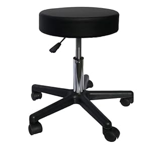 Kunova Round Height Hydraulic Adjustable Rolling Stool, Drafting Stool with Large Wide Base Great for Spa Facial Massage Tattoo Doctor Technician Office or Home use