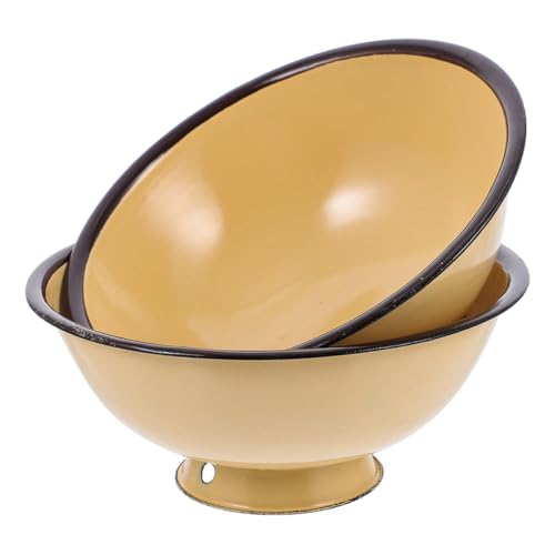 SUPVOX Ciotole Smaltate Vintage per Riso e Ramen 13cm, Set da 2 Pezzi, Ciotole per Zuppa e Insalatiera da Cucina, per Casa e Ristoranti