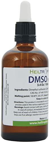 Low Odor Dmso - Dimethyl Sulfoxide Liquid 3.4 Oz - 100 Ml | Pharmaceutical Grade Ingredient | High Purity | Heiltropfen® #TOP2