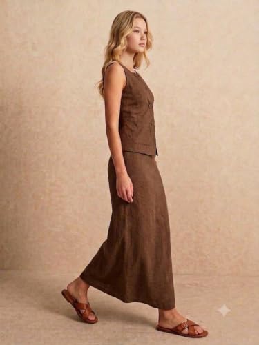 Image of FNOCKS Girls Cotton Linen Co-Ord Set