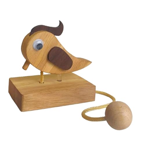 MYCENSE Campainha de madeira pica-pau, carrilhão de porta em formato de pássaro, campainha de madeir