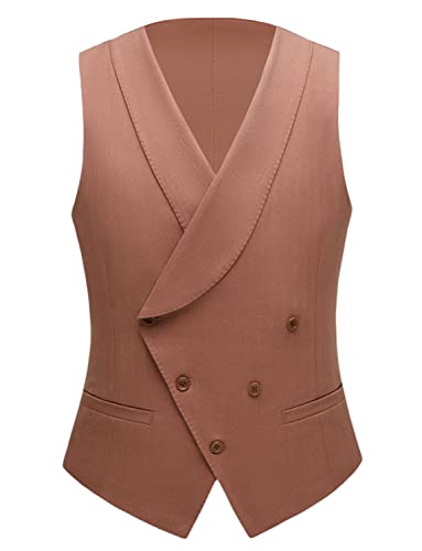 Gilet de smoking à double boutonnage pour homme ajusté chic