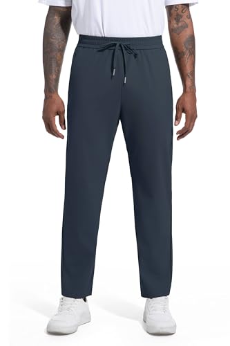 AbleTree Men's Short Length Sleek Casual Pants 27" Inseam,Comfy Stretch