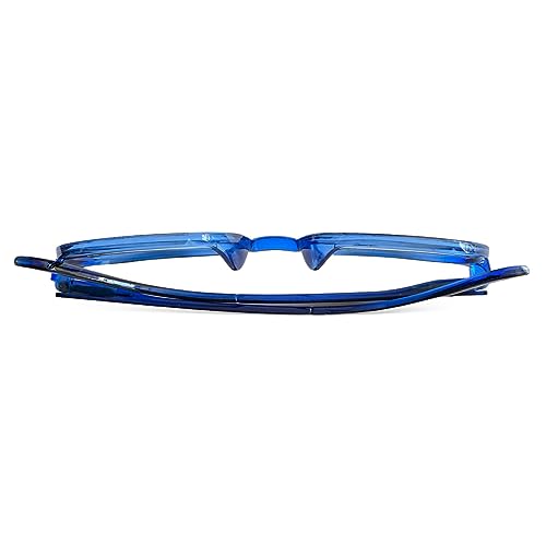 Armação de Óculos de Grau Masculino Estilo Redondo Preto com Azul