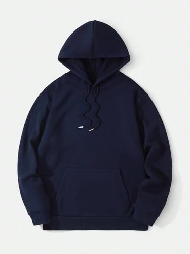 Image of SXV STYLE Hooded Pullover Solid Plain Unisex Cotton Oversized Baggy Sweatshirt Hoodie