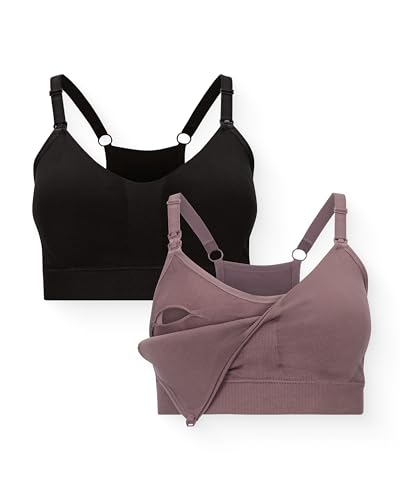 Image of Kindred Bravely Essentials Sports Pumping and Nursing Bras, Hands Free, Nursing Bras for Breastfeeding, 2 Pack